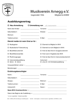Ausbildungsvertrag - Musikverein Arnegg eV