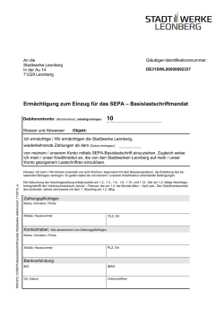 Einzugsermächtigung Stadtwerke Leonberg