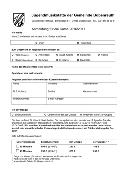 Jugendarbeit - Instrumentalunterricht