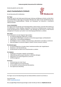 eine/n SozialarbeiterIn (Vollzeit)