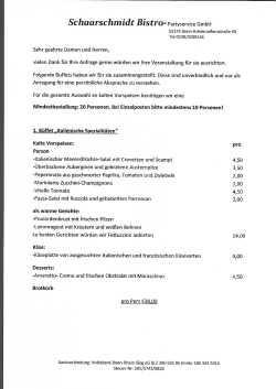 Page 1 Schaarschmidt Bistro- Partyservice GmbH 53173 Bonn