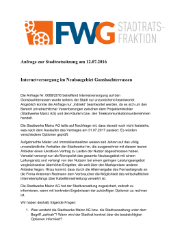 Anfrage - FWG Fraktion Mainz
