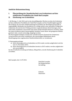 Amtliche Bekanntmachung