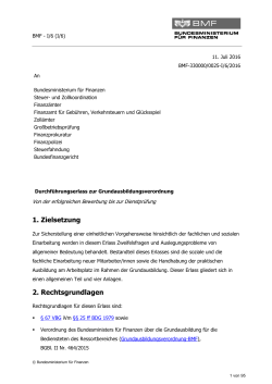 Durchf&uuml;hrungserlass zur - Bundesministerium f&uuml;r Finanzen