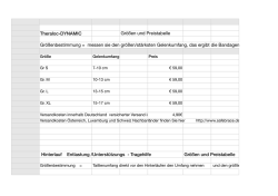 Theraloc-DYNAMIC Größen und Preistabelle Größenbestimmung