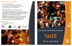 Folder Taize-Reise 2016 - Katholische Kirche Kärnten