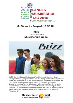 6. Bühne im Seepark 13.30 Uhr Blizz Musikschule Wedel