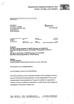 Stellungnahme des Innenministeriums in Person von