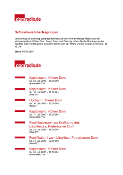 Programm der Live-Übertragungen