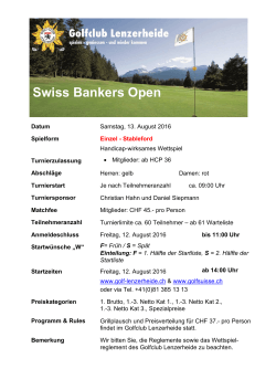 Swiss Bankers Open - Golfclub Lenzerheide