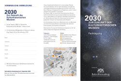 2030 Zur Zukunft der Kulturhistorischen Museen