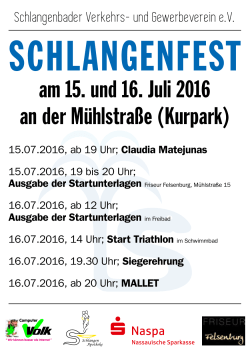am 15. und 16. Juli 2016 an der Mühlstraße (Kurpark)