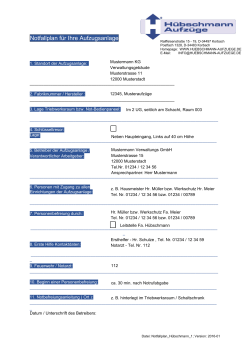 Notfallplan f&uuml;r Ihre Aufzugsanlage