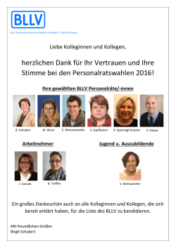 herzlichen Dank f&uuml;r Ihr Vertrauen und Ihre Stimme bei den
