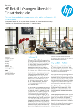 HP Retail-L&ouml;sungen &Uuml;bersicht Einsatzbeispiele