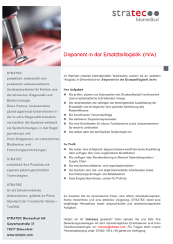 Disponent in der Ersatzteillogistik (m/w)
