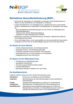 Betriebliche Gesundheitsf&ouml;rderung (BGF)&hellip;