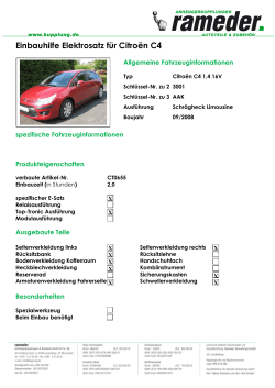 Einbauhilfe Elektrosatz für Citroën C4
