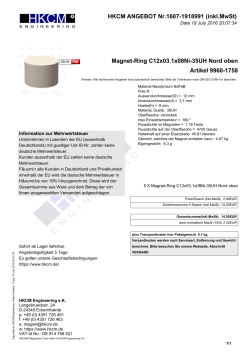HKCM ANGEBOT Nr.1607-1416737 (inkl.MwSt) Magnet