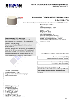 HKCM ANGEBOT Nr.1607-1416737 (inkl.MwSt) Magnet