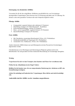 Information zur Entsorgung chemischer Abf&auml;lle