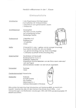 Einkaufsliste 1. Klassen - VS
