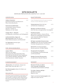 speisekarte - Restaurant Libelle