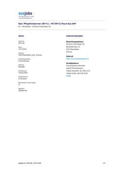 Dipl. Pflegefachperson (80 %) / HF/DN II/Psych.Kp/AKP