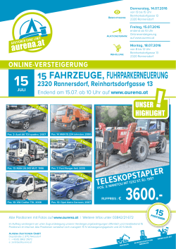 Flyer 15 Fahrzeuge - Aurena Auktionen GmbH