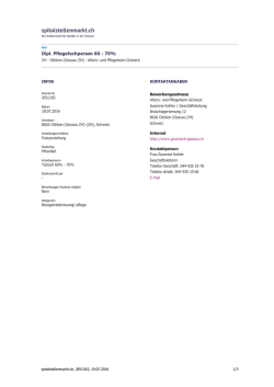 Dipl. Pflegefachperson 60 - 70%