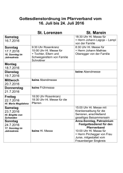 Gottesdienstordnung - Pfarrverband-St. Lorenzen