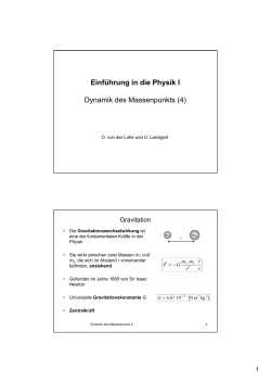 Einführung in die Physik I Dynamik des Massenpunkts (4)