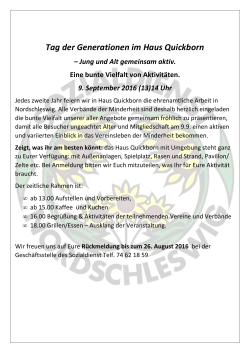 9. September - Sozialdienst Nordschleswig