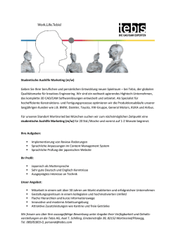 Studentische Aushilfe Marketing (m/w) Geben Sie Ihrer beruflichen