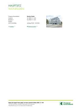hauptsitz weinfelden - Thurgauer Kantonalbank