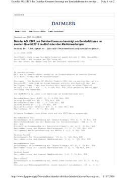 EBIT des Daimler-Konzerns bereinigt um Sonderfaktoren im zweiten