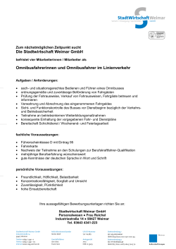 Die Stadtwirtschaft Weimar GmbH Omnibusfahrerinnen und