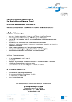 Die Stadtwirtschaft Weimar GmbH Omnibusfahrerinnen und