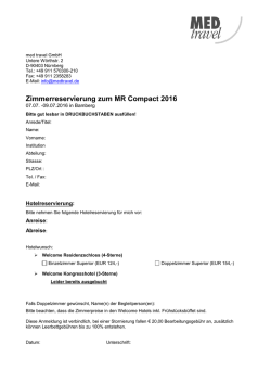 Zimmerreservierung zum MR Compact 2016