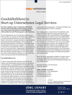 Geschäftsführer/in Start-up Unternehmen Legal