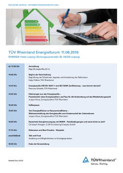 TÜV Rheinland Energieforum 11.08.2016