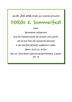 DOROs 2. Sommerfest - Dr.-Otto-Rindt-Oberschule