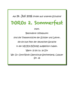 DOROs 2. Sommerfest - Dr.-Otto-Rindt-Oberschule