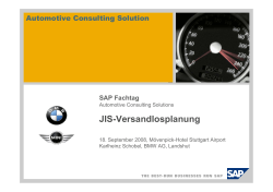 JIS-Versandlosplanung - SAP Service Marketplace