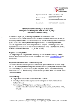 PDF für den Job " Verwaltungspraktikum (JuristIn) f. Abt. II/A/7 "