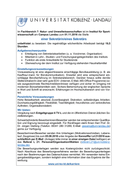 einer Sekret&auml;rin/eines Sekret&auml;rs - Stellenwerk Koblenz