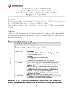 Hinweise zur Abschlusspr&uuml;fung im Fach Mathematik zum Erwerb