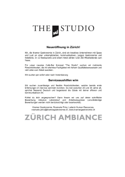 Neueröffnung in Zürich! Serviceaushilfen w/m