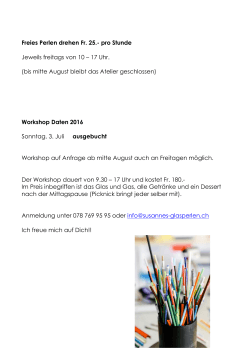 Workshopdaten Homepage - Susannes Perlen Atelier Stettlen