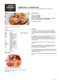 J&auml;gerbraten m. Kr&auml;uterkruste